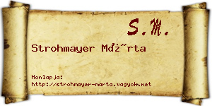 Strohmayer Márta névjegykártya